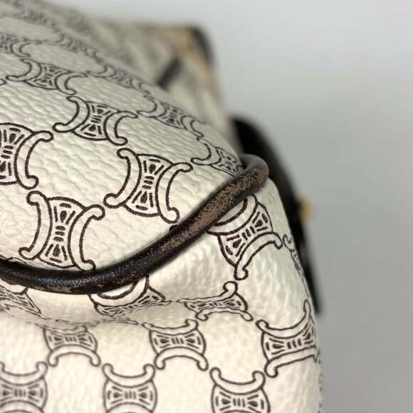 Celine Macadam handbag in coated canvas, white, for women - Picture 3 of 9